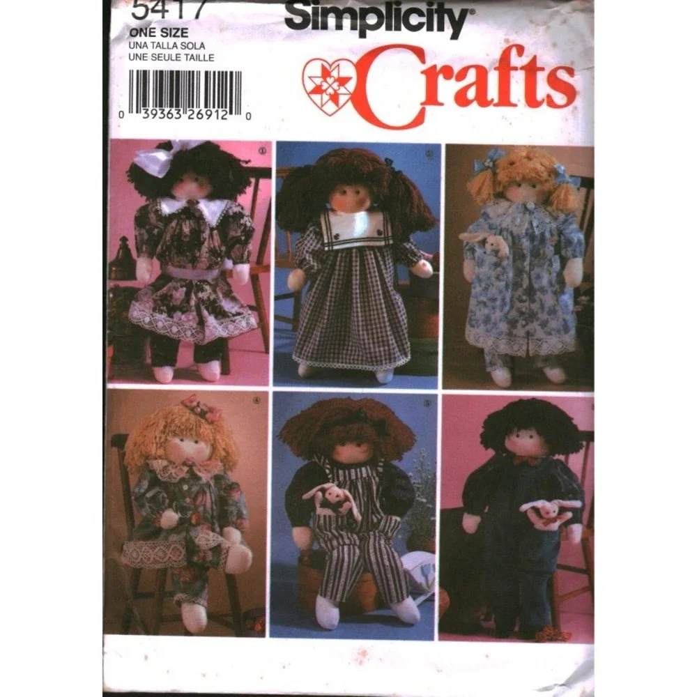 5417 Simplicity Stuffed Doll and Clothes Sewing Pattern‎ 22 Inch  UNCUT Crafts